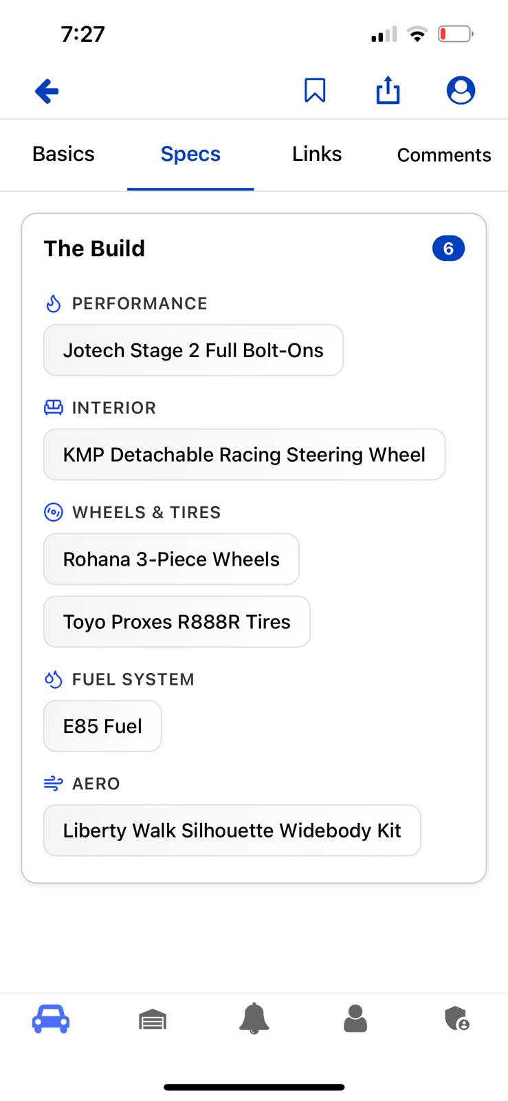 The Build – mods, parts and performance specs